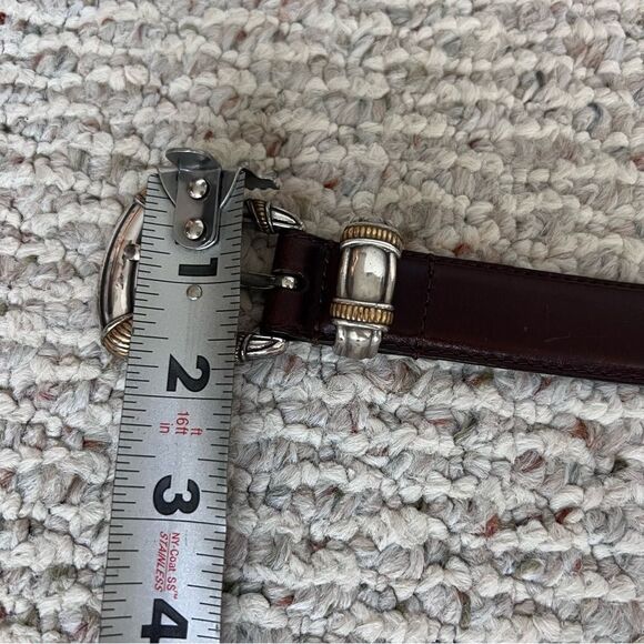 Vintage Fossil Brown Leather Belt With Ornate Buckle - Picture 5 of 9